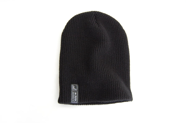2 IN 1 Cuffed & Slouchy Beanie - JET BLK