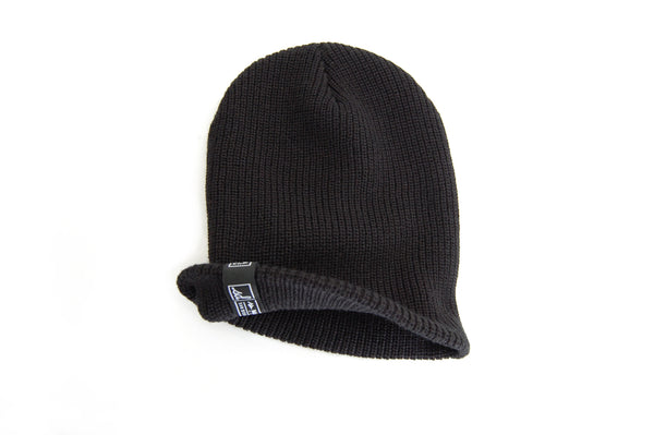 2 IN 1 Cuffed & Slouchy Beanie - JET BLK